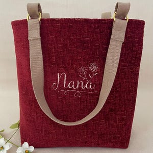 Bolso / cartera / bolso mediano color burdeos de Nana