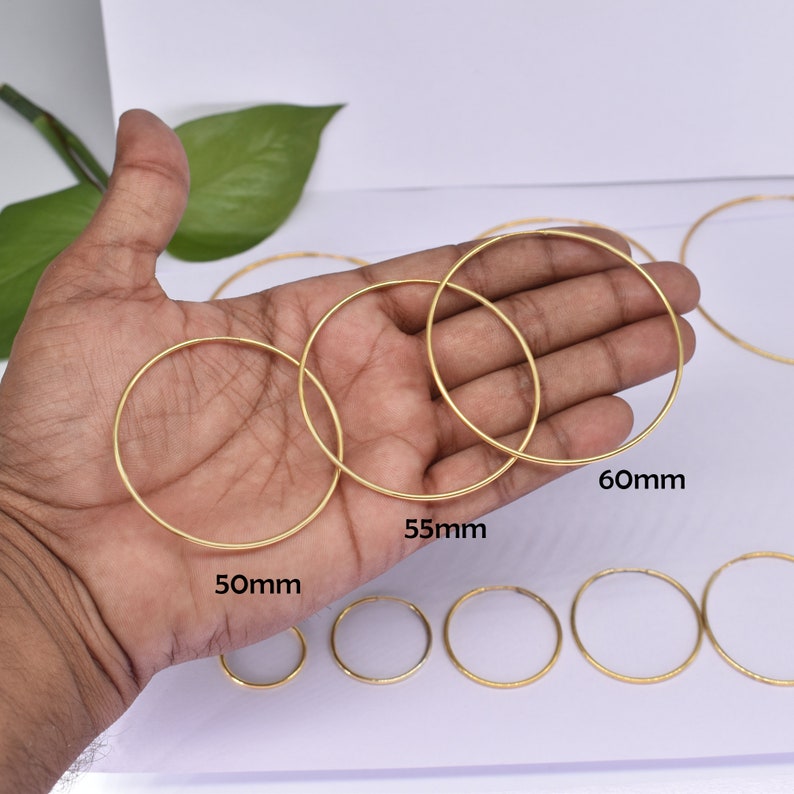 gold endless hoop earrings 18k