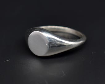 Massiv 925 Sterling Silber & 18k Gold Filled Ring, Siegelring, Unisex Ring, handgemachter schlichter Ring, Alltagsring, Silberring, Geschenk für Sie