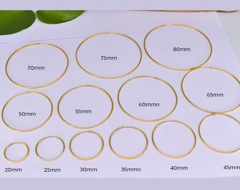 70mm 80mm Large Hoop Earrings, Extra Large Gold Filled Hoops, Thin 1.5mm Endless Hoop Earrings. Thin Tube Lightweight Hoops 925 Silver Hoops