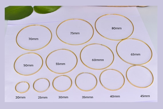 18k Gold Endless Hoop Earrings, 925 Sterling Silver Hoop, Small Huggies Hoop, Large Endless Hoops, 20mm 30mm 40mm 50mm 60mm 70mm 80mm Hoop