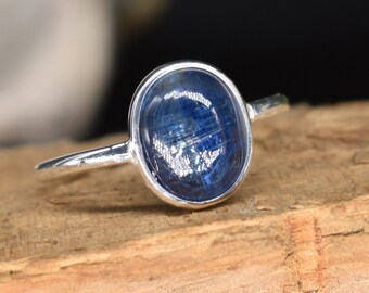Blue Kyanite Rings, kyanite Rings, Gemstone Jewelry, 925 Sterling Silver Rings, September Birthstone, Silver kyanite Rings, Gift For Her