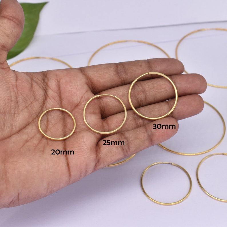 gold endless hoop earrings 18k