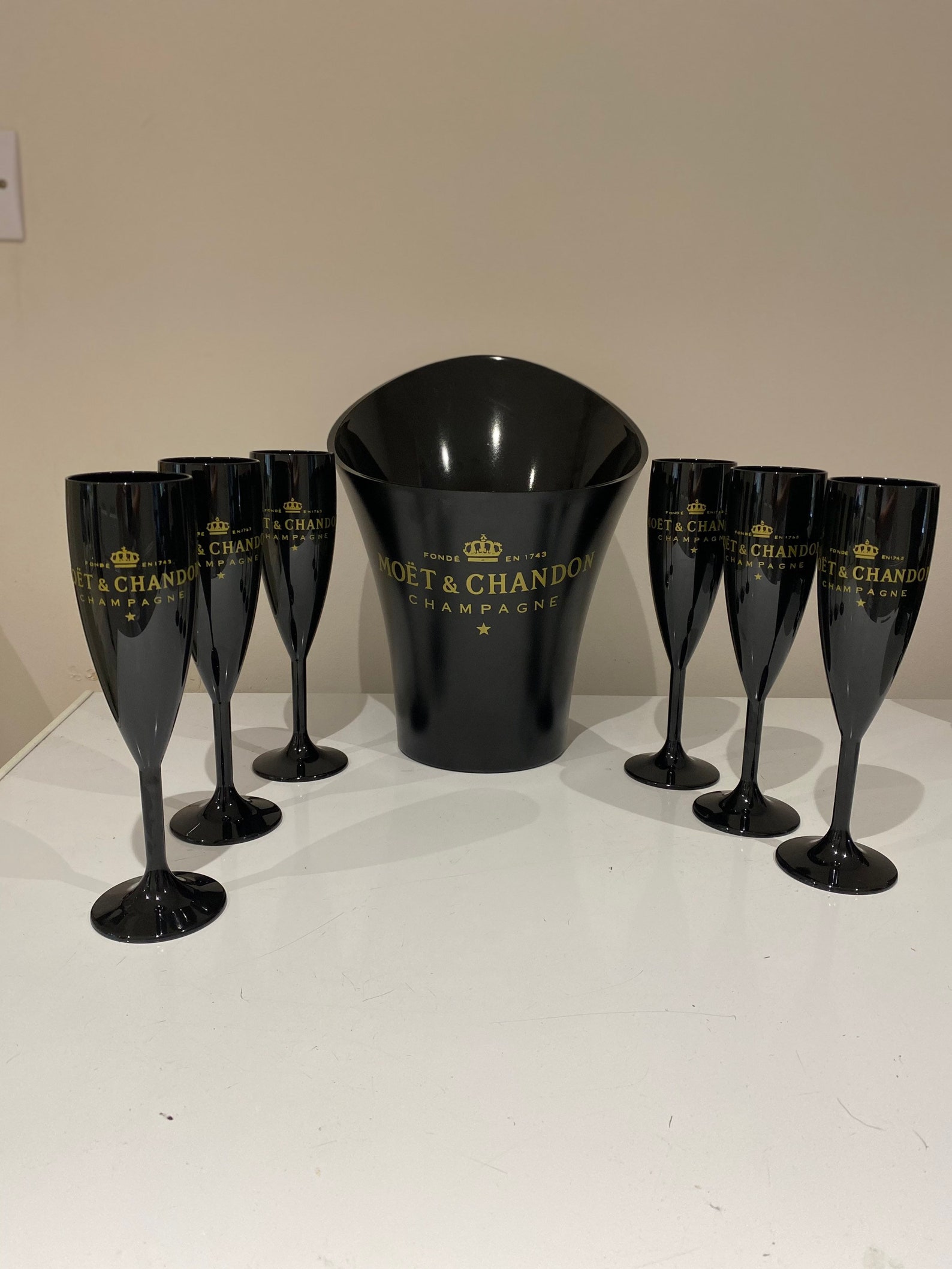 Moët and Chandon Glass and Ice Bucket Set. Glasses Can Be Sold Etsy