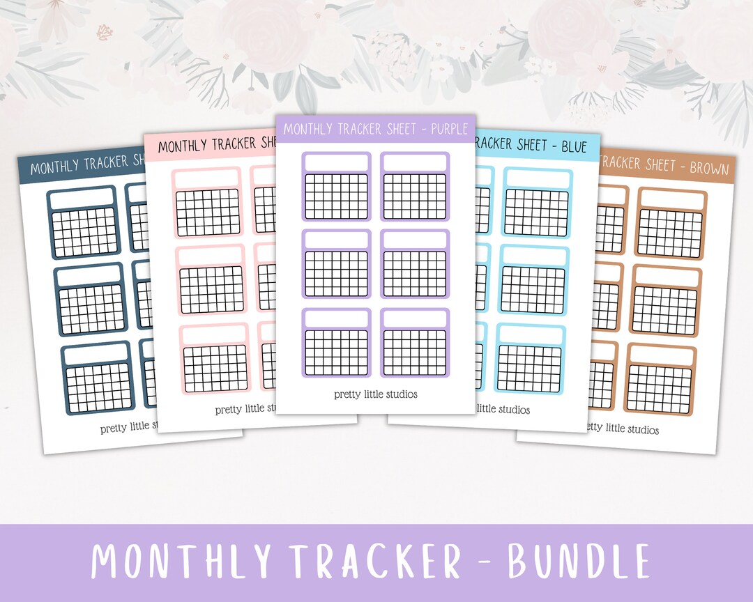 Monthly Tracker Sticker Sheet - Bullet Journal Stickers - Planner ...