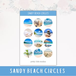 Sandy Beach Photo Stickers - Bullet Journal Stickers - Planner Stickers - Beach Stickers - Summer Deco Stickers