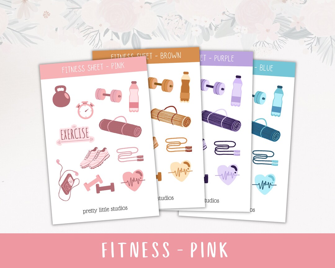 Fitness &amp; Workout Sticker Sheet Bullet Journal Stickers Planner Stickers Fitness Stickers - Etsy
