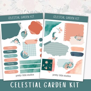 Celestial Garden Journaling Sticker Kit - Bullet Journal Sticker Kit - Planner Sticker Kit - Journaling Kit - Garden Sticker Kit
