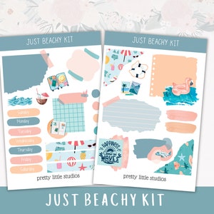 Just Beachy Journaling Sticker Kit - Bullet Journal Sticker Kit - Vacation Sticker Kit - Journaling Kit - Beach Sticker Kit