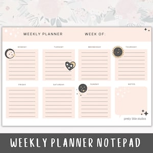 Weekly Planner Notepad - Notepad Planner - Office Planner - Weekly Planner