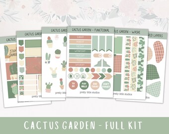 Cactus Garden Happy Planner Sticker Kit - Bullet Journal Sticker Kit - Planner Stickers - Cactus Stickers
