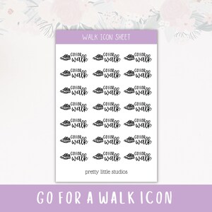 Go For Walk Icon Sticker Sheet - Bullet Journal Stickers - Planner Stickers - Walking Sticker - Functional Stickers - Icon Stickers