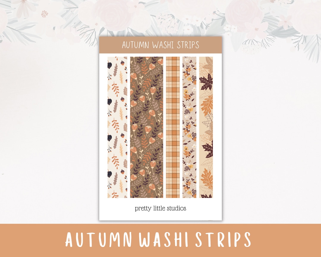 Autumn Washi Strip Aesthetic Sticker Sheets - Bullet Journal Stickers ...