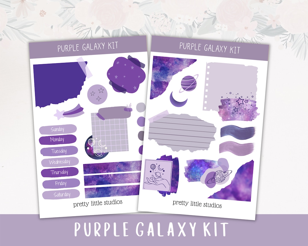 Purple Galaxy Mini Kit - Bullet Journal Sticker Kit - Planner Stickers ...