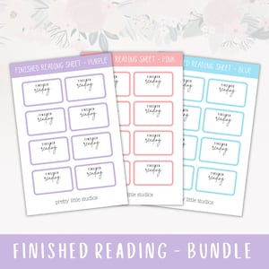 Finished Reading Sticker Sheets - Bullet Journal Stickers - Planner Stickers - Book Stickers