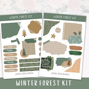 Winter Forest Journaling Sticker Kit - Bullet Journal Sticker Kit - Planner Sticker Kit - Journaling Kit - Forest Sticker Kit