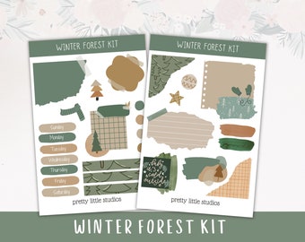 Winter Forest Journaling Sticker Kit - Bullet Journal Sticker Kit - Planner Sticker Kit - Journaling Kit - Forest Sticker Kit