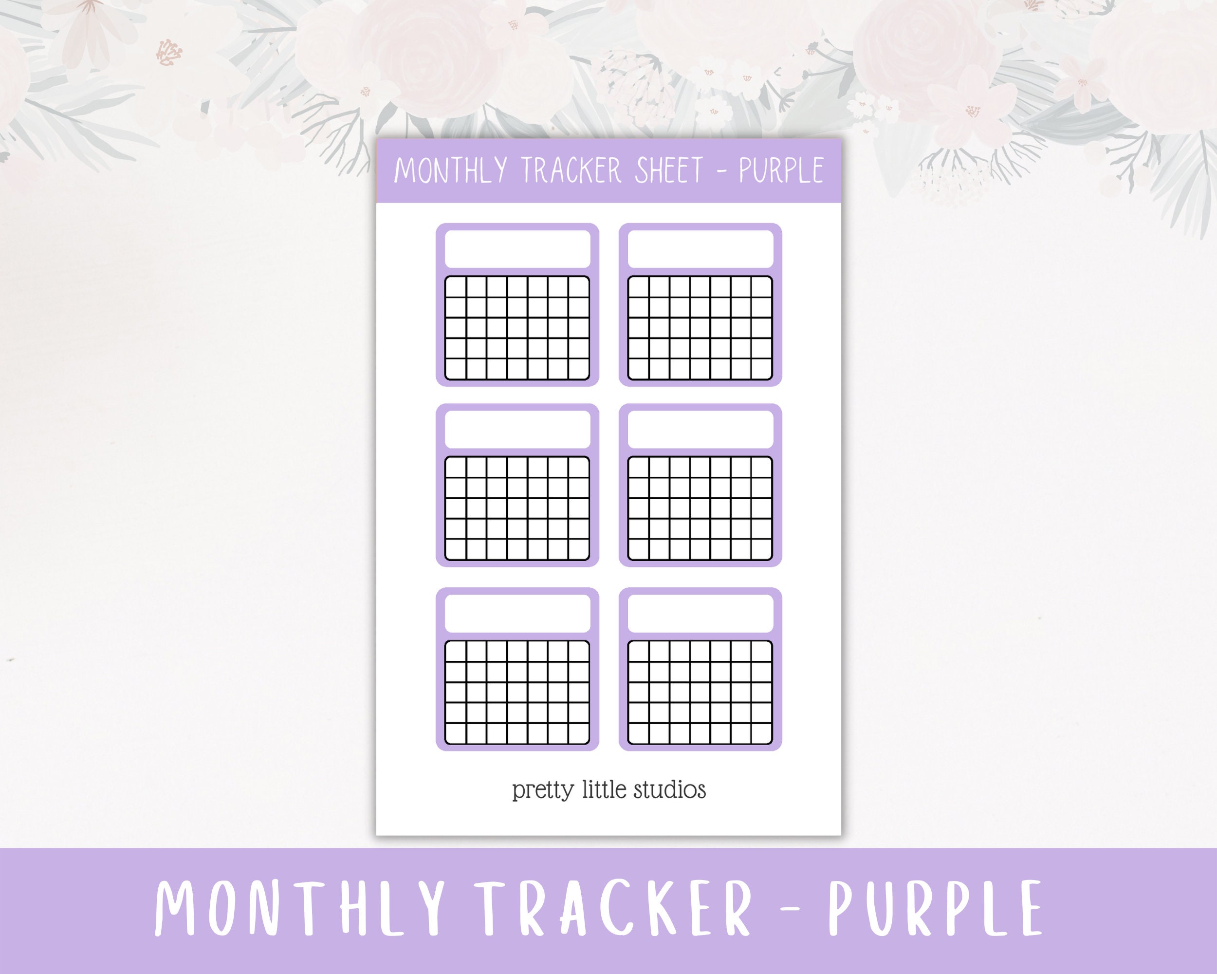 Sticker Tracker Pdf Monthly Tracker Sticker Sheet - Bullet Journal Stickers - Planner ...