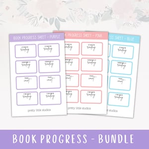 Book Progress Sticker Sheets - Bullet Journal Stickers - Planner Stickers - Book Stickers