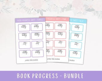 Book Progress Sticker Sheets - Bullet Journal Stickers - Planner Stickers - Book Stickers