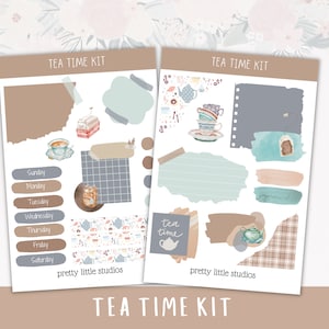 Tea Time Journaling Sticker Kit - Bullet Journal Sticker Kit - Planner Sticker Kit - Journaling Kit - Tea Sticker Kit - Tea Stickers