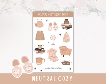 Neutrale Gezellige Decoratieve Sticker vellen - Bullet Journal Stickers - Planner Stickers - Gezellige Stickers - Neutrale Bujo
