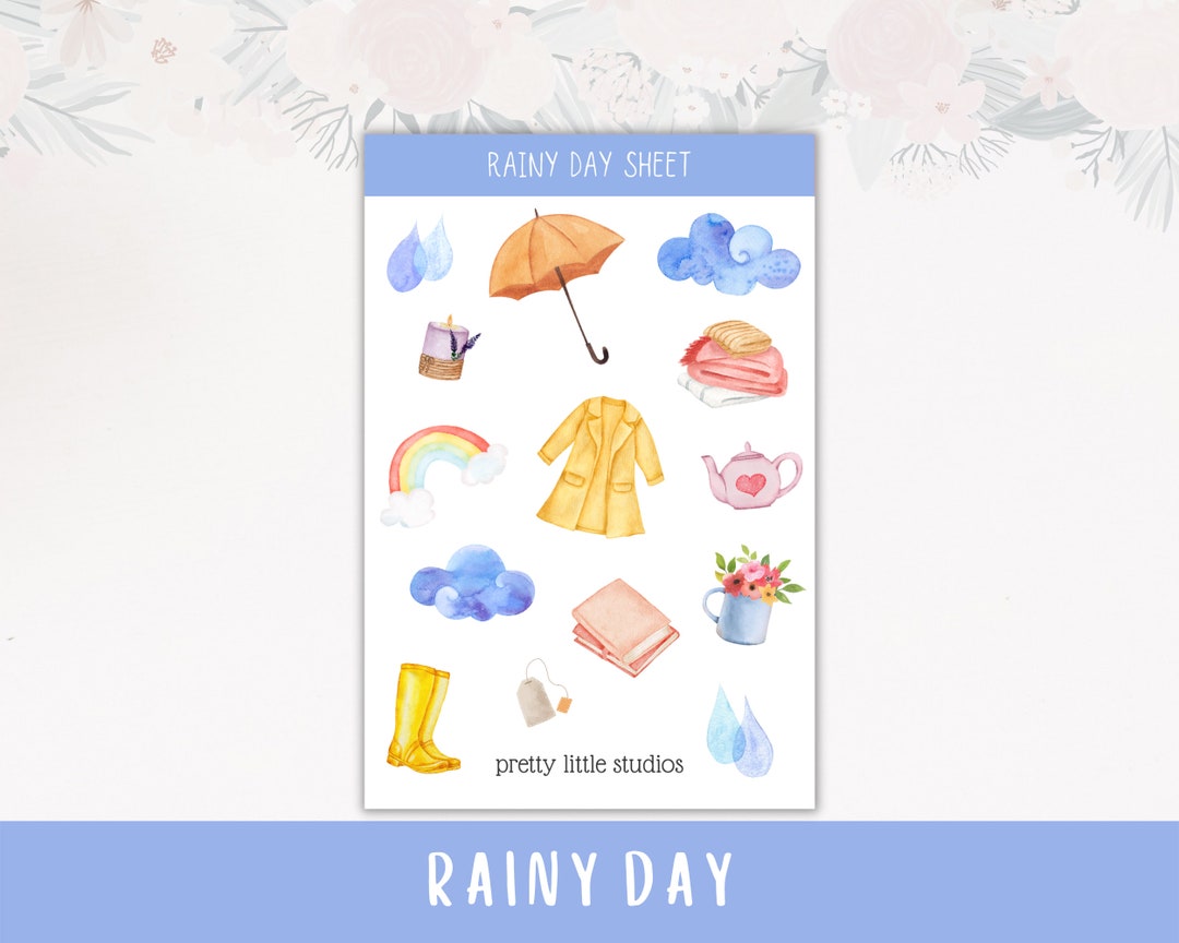 Rainy Day Decorative Sticker Sheets Bullet Journal Stickers Planner ...