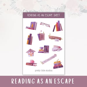 Reading as an Escape Sticker Sheets - Bullet Journal Stickers - Leseaufkleber - Lesetagebuch - Buch deko Sticker