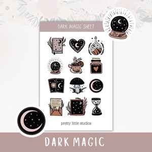 Dark Magic Decorative Sticker Sheet - Bullet Journal Stickers - Planner Stickers - Witchy Stickers - Halloween Stickers - Witch Vibes