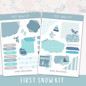 First Snow Mini Journal Sticker Kit - Bullet Journal Sticker Kit - Planner Sticker Kit - Journaling Kit - Winter Sticker Kit