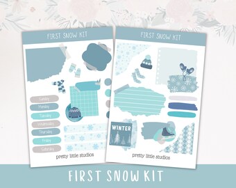 Eerste Snow Mini Journal Sticker Kit - Bullet Journal Sticker Kit - Planner Sticker Kit - Journaling Kit - Winter Sticker Kit