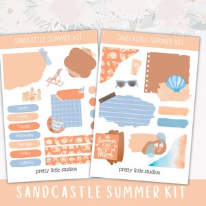 Sandcastle Summer Journaling Sticker Kit - Bullet Journal Sticker Kit - Planner Sticker Kit - Journaling Kit - Summer Sticker Kit