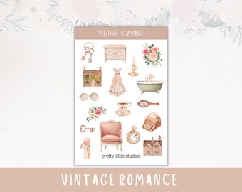 Vintage Romance Decorative Sticker Sheets - Bullet Journal Stickers - Planner Stickers - Vintage Stickers - Victorian Stickers