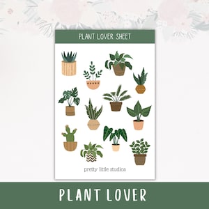 Feuilles d’autocollants décoratifs Plant Lover - Autocollants Bullet Journal - Autocollants Planner - Autocollants Plantes