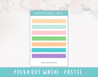 Polka Dot Washi Sticker Sheets - Bullet Journal Sticker - Spring Planner Stickers - Washi Stickers - Spring Stickers