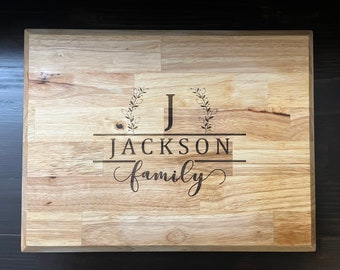 Engraved Butcher Block With Handles