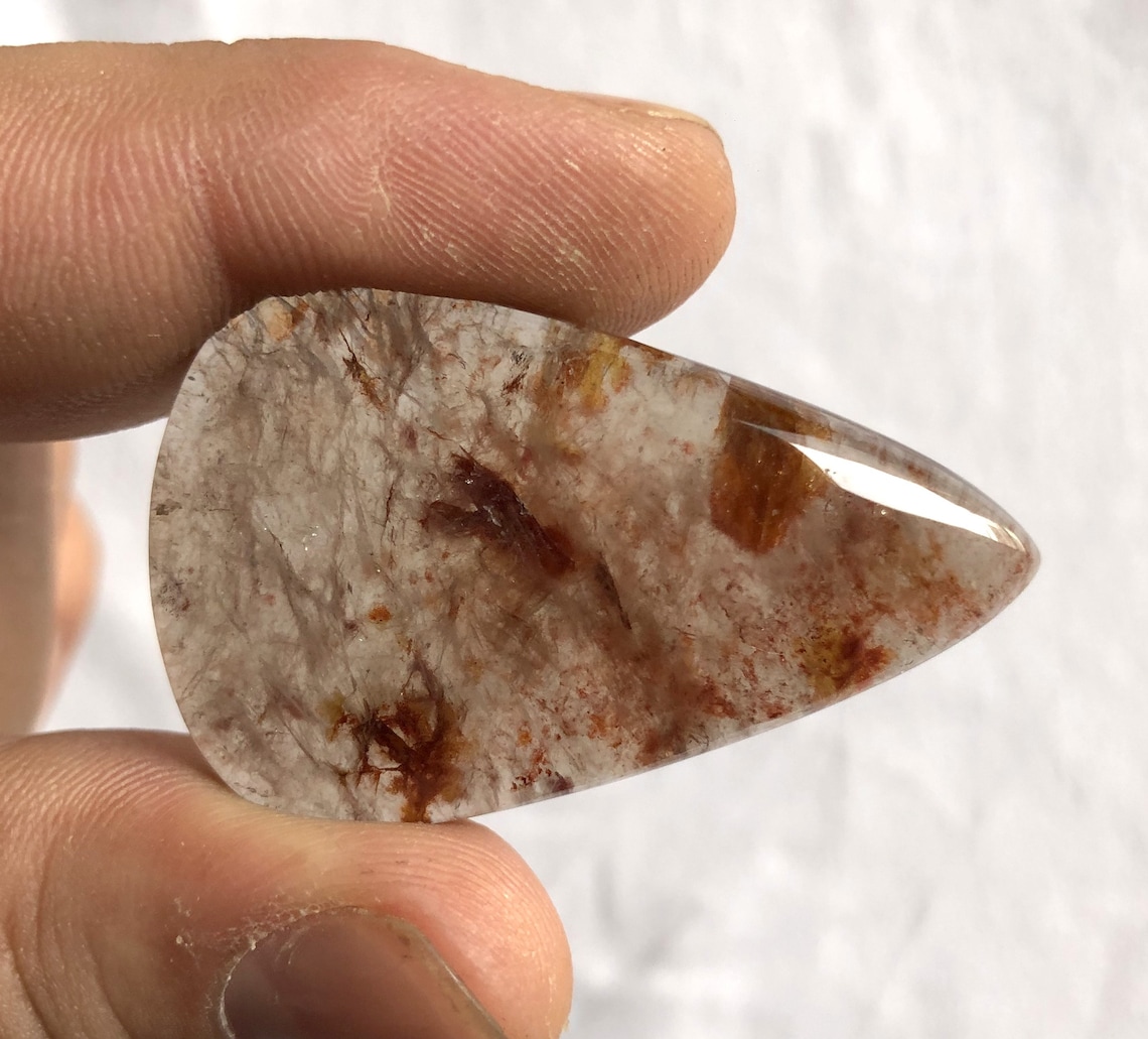Natural Cherry Quartz Gemstone 49x30x7mm Cherry Quartz Etsy