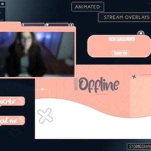 Animated Cute Peachy Overlay | Orange Peach Stream Package | Cute Aesthetic Twitch Pack | Calm Simple Girly
