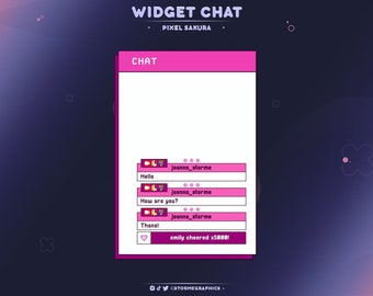 Pixel Sakura Twitch Chat Widget: Y2K Barbie Streamelements (Digital Download)