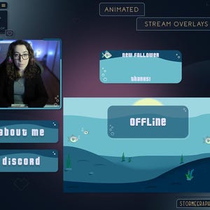Animated Underwater Ocean Overlay | Sea View Stream Package | Blue Fish Twitch Pack