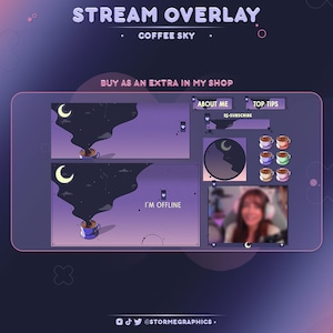 Cute Moon Twitch Widget Chat | Galaxy Streamelements Chat | Celestial ...