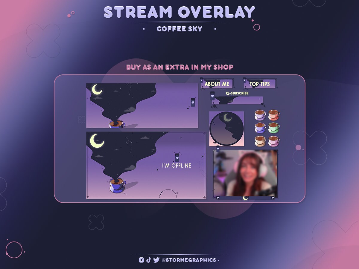 Cute Moon Twitch Widget Chat Galaxy Streamelements Chat Celestial ...