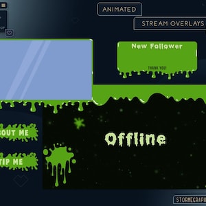 Animated Green Slime Overlay | Goo Stream Package | Muck Twitch Pack