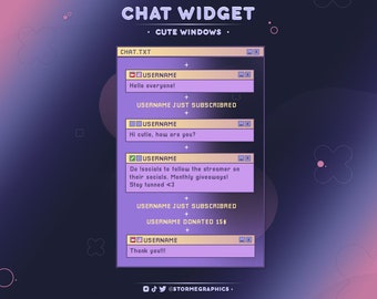 Retro Windows Twitch Chat Widget: Galaxy StreamElements Theme