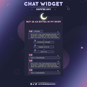 Cute Moon Twitch Widget Chat | Galaxy Streamelements Chat | Celestial Twitch Chatbox with alerts | Stars, Clouds, Space, Cosmic, Magical