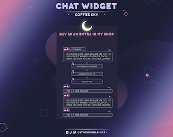 Cute Moon Twitch Widget Chat | Galaxy Streamelements Chat | Celestial Twitch Chatbox with alerts | Stars, Clouds, Space, Cosmic, Magical