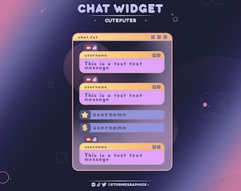 Pink Sky Twitch Chat Widget: Retro Celestial StreamElements Chatbox
