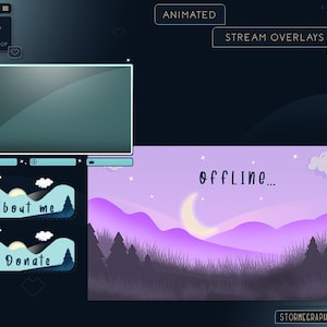 Animated Cute Landscape Overlay | Outdoor View Stream Package | Pink Sky Twitch Pack