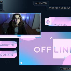 Animated Cute Pinky Overlay | Stream Package | Cute Aesthetic Twitch Pack | Calm Simple Girly Barbie