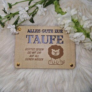 Taufkarte aus Holz, Geschenkkarte, Taufe, Paten, Geschenkkarte, Geschenkgutschein, Wunschgutschein, Wunschkarte